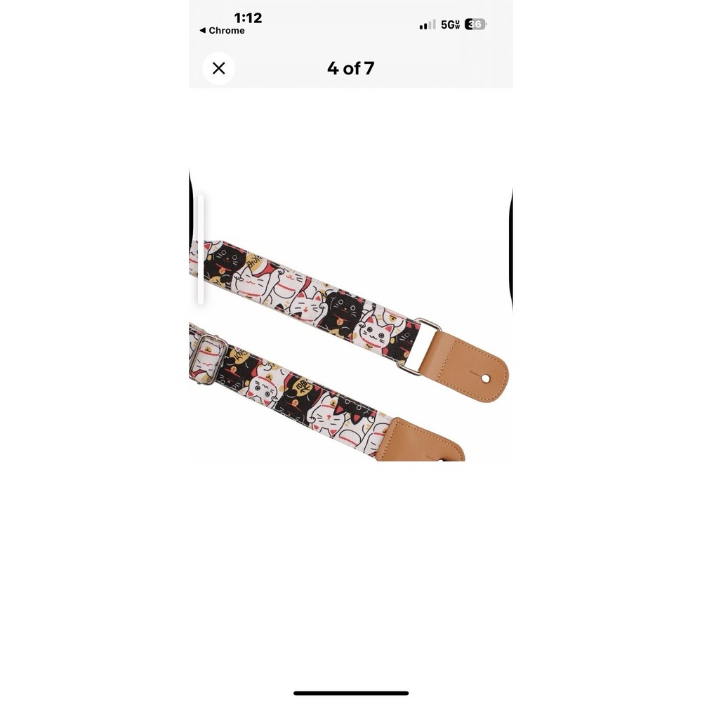 MUSIC FIRST Original Design‎ Fortune Cat Maneki Neko Canvas Leather Camera Strap